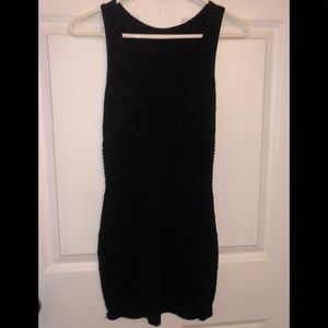 Tight fitting black dress